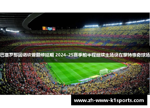 巴塞罗那因诺坎普翻修延期 2024-25赛季前半程继续主场设在蒙特惠奇球场 巴塞罗那因诺坎普翻修延期 2024-25赛季前半程继续主场设在蒙特惠奇球场